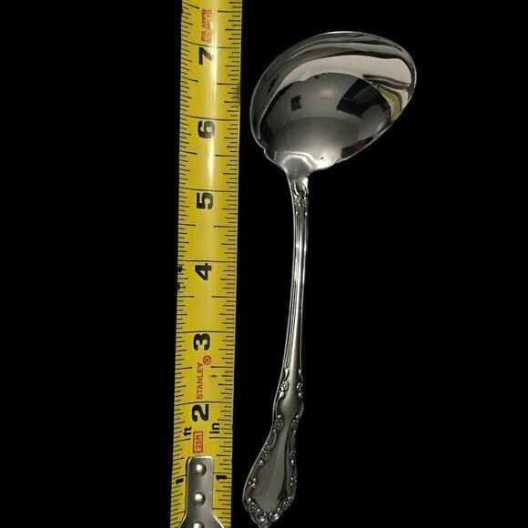 VTG Oneida Mansion Hall 6 Pc Serving Set Gravy Ladle Spoons Sugar Knife Floral - Picture 8 of 8